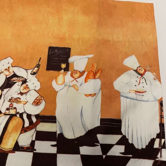 Pair of Fat Chef Cafe Curtains French Cafe - Picture 2 of 9